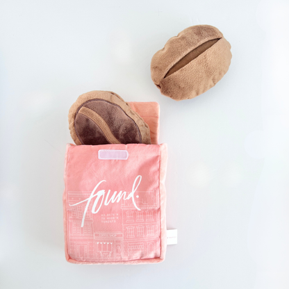 Found Coffee Bag & Beans Toy