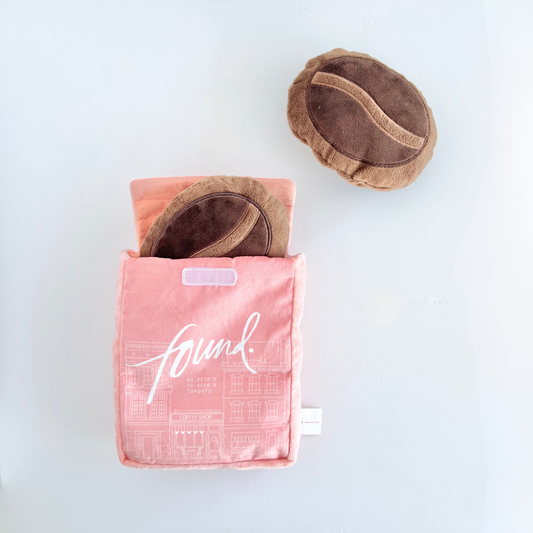 Found Coffee Bag & Beans Toy